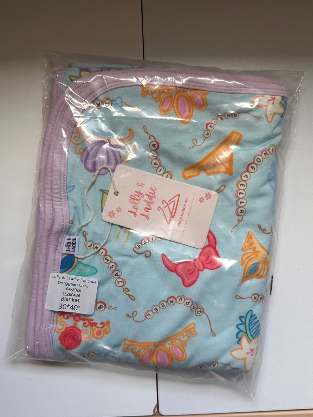Lolly & Laddie Once Upon a Crown Disney Princess Blanket 30x40